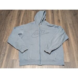 Nike Full‎ Zip Hoodie Embroidered Logo Spell Out Sweatshirt XL (Read)